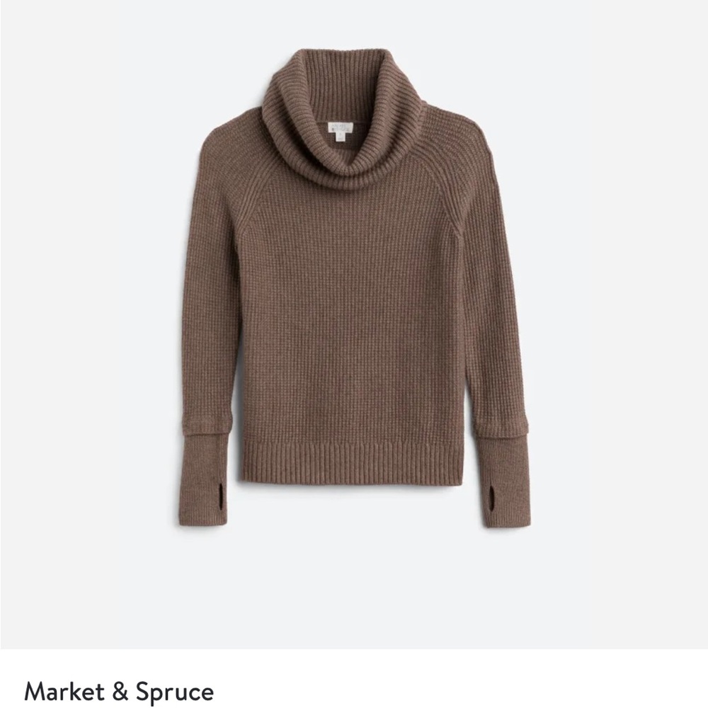 Brown Market & Spruce Cowl Neck Sweater - Size Small